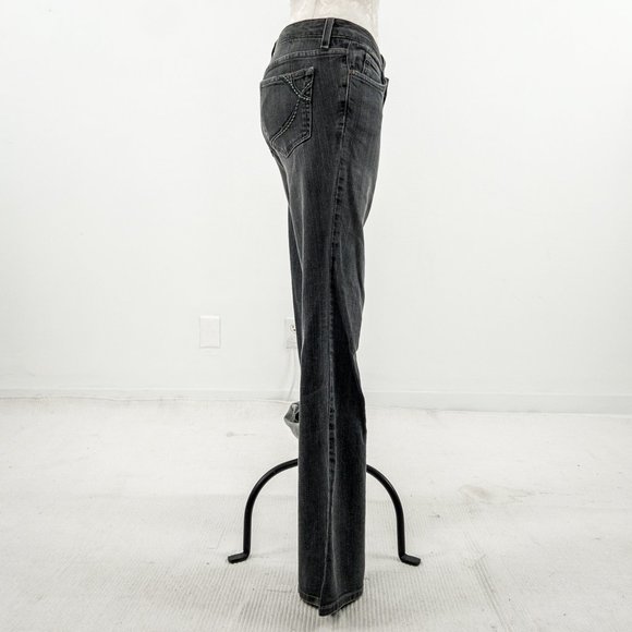 Trina Turk 2 Cotton Boot Cut Flare Jeans Black - Picture 3 of 10